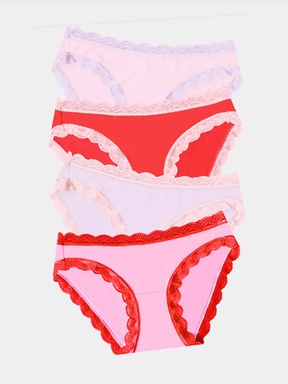 The Original Brief Four Pack - Pink and Red Contrast Charming Garment Enterprises Co