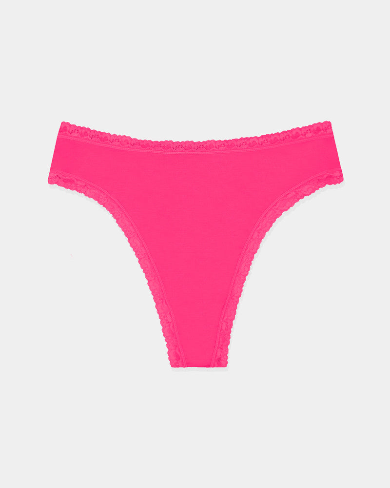 High Waisted Thong - Raspberry Charming Garment Enterprises Co