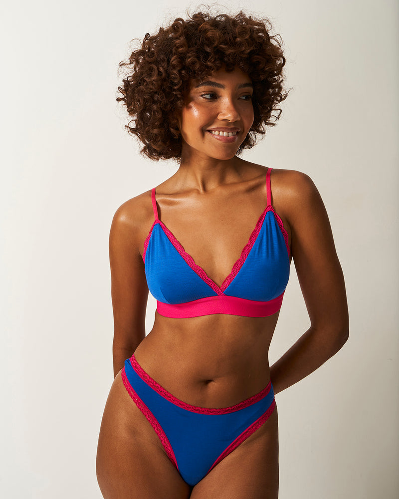 Lace Bralette - Sapphire and Raspberry Charming Garment Enterprises Co