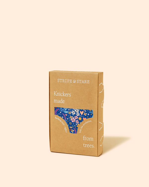 The Original Brief- Winter Floral Stripe & Stare