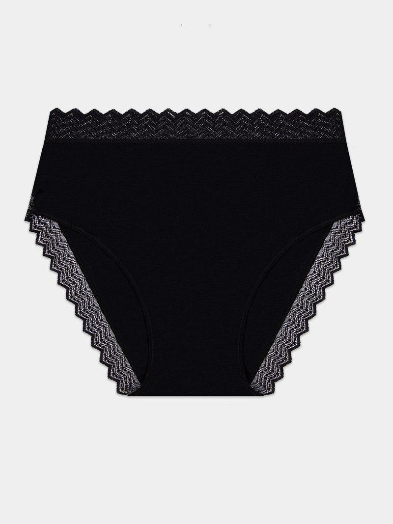 ZigZag Lace High Rise Brief - Black Hop Lun Limited