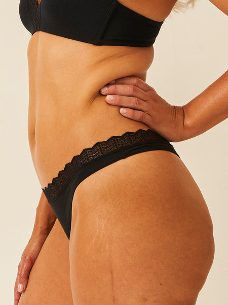 ZigZag Lace Thong - Black Hop Lun Limited