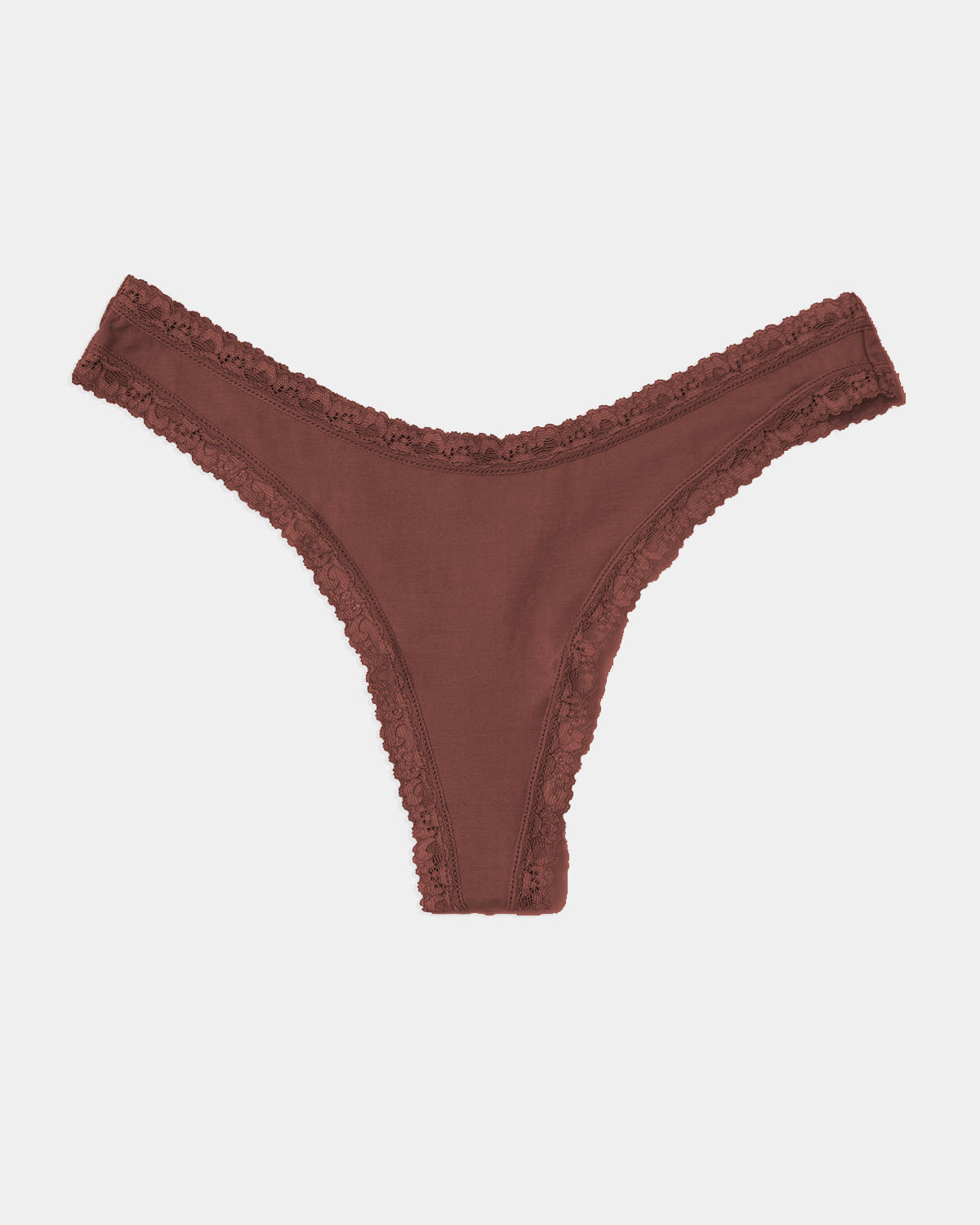 Thong Cocoa Sustainable Tencel™ Lace Underwear Stripe And Stare Usa