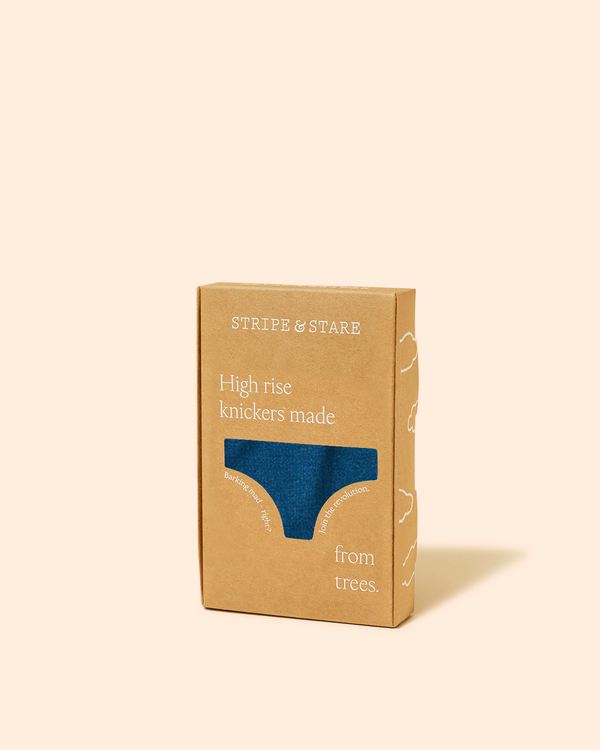 High Rise Brief - Midnight Neon Blue Stripe & Stare®