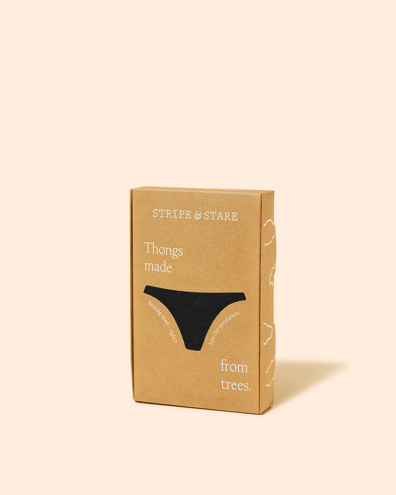 High Waisted Thong - Black Charming Garment Enterprises Co
