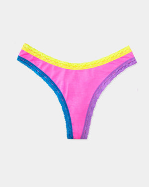 Thong - Hot Pink Block Out