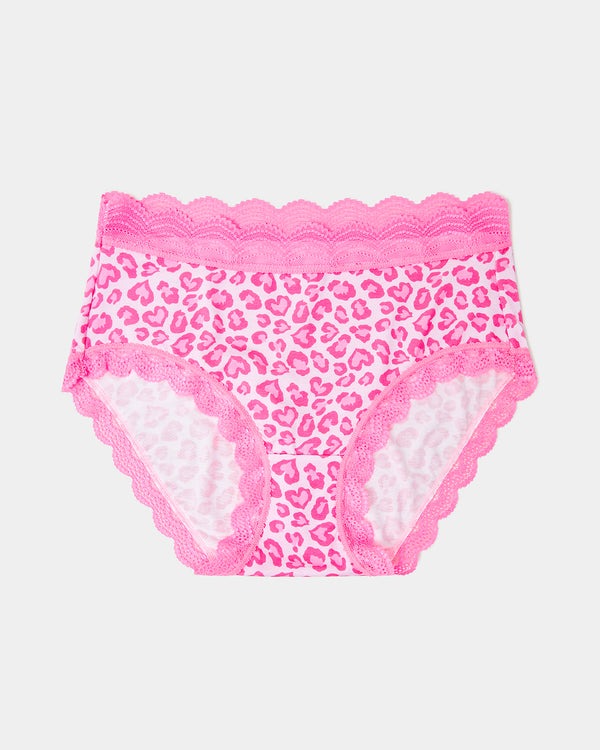 High Rise Brief - Vibrant Pink Leopard Stripe & Stare®