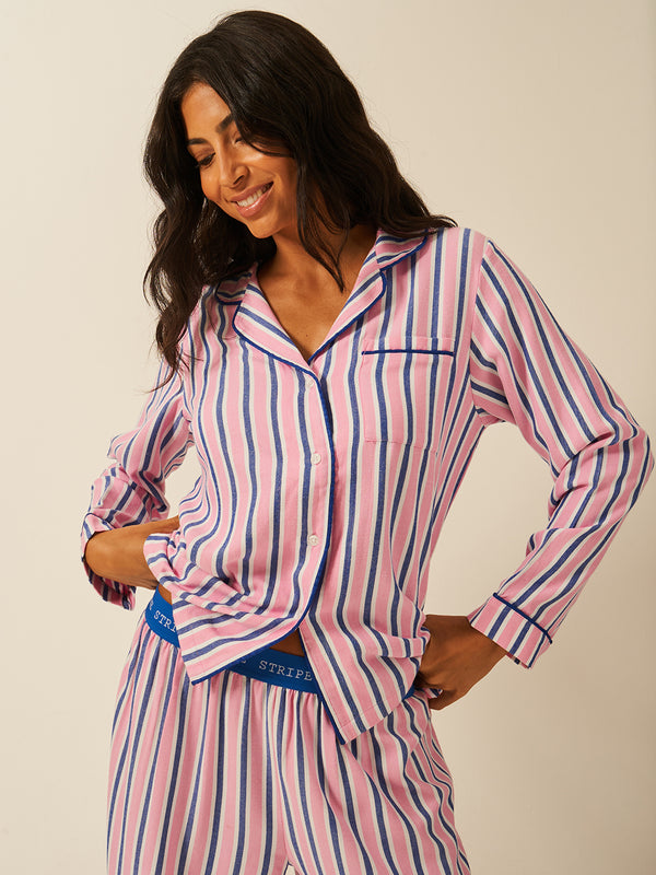 Soft Brushed Woven Pajama Top - Lazy Sunday