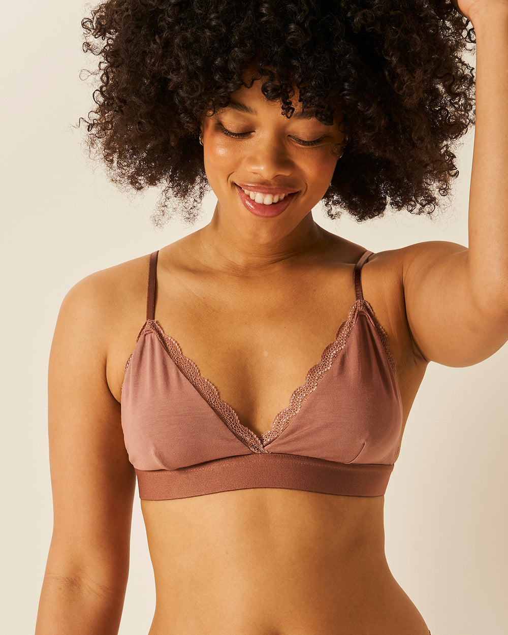 Lace Bralette - Mocha Stripe & Stare