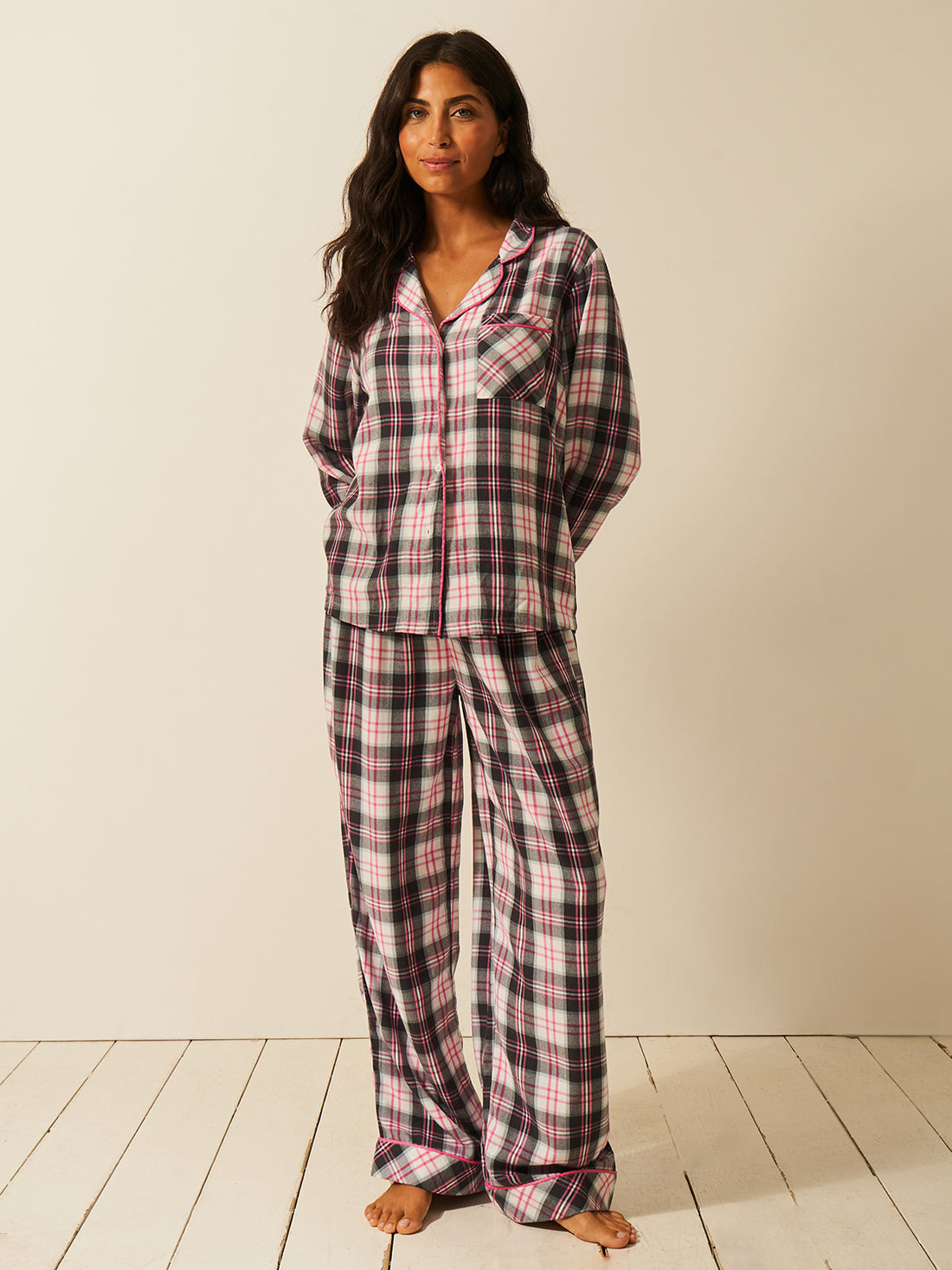 Soft Brushed Woven Pajama Top - No Grey Days