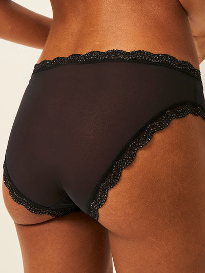 Mesh Original Brief - Black Sparkle Lace Stripe & Stare