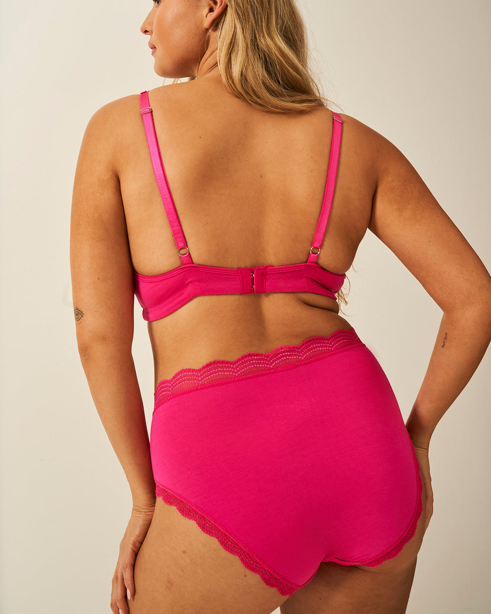 Lace Plunge Bra - Raspberry Stripe & Stare