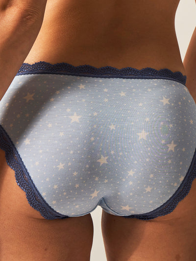 The Original Brief - Pale Blue and White Stars Stripe & Stare