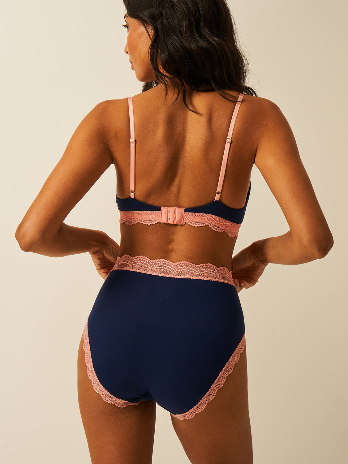 High Rise Brief - Navy & Neon Peach Wholegood Inter-United Ltd