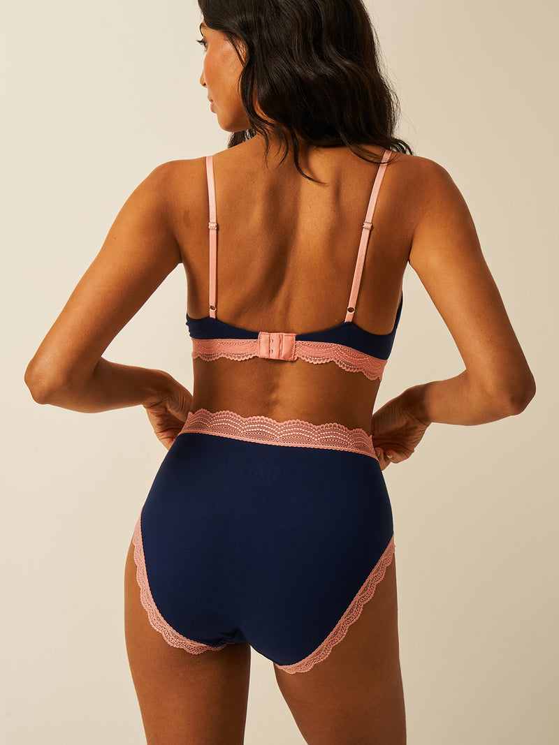 High Rise Brief - Navy & Neon Peach Wholegood Inter-United Ltd