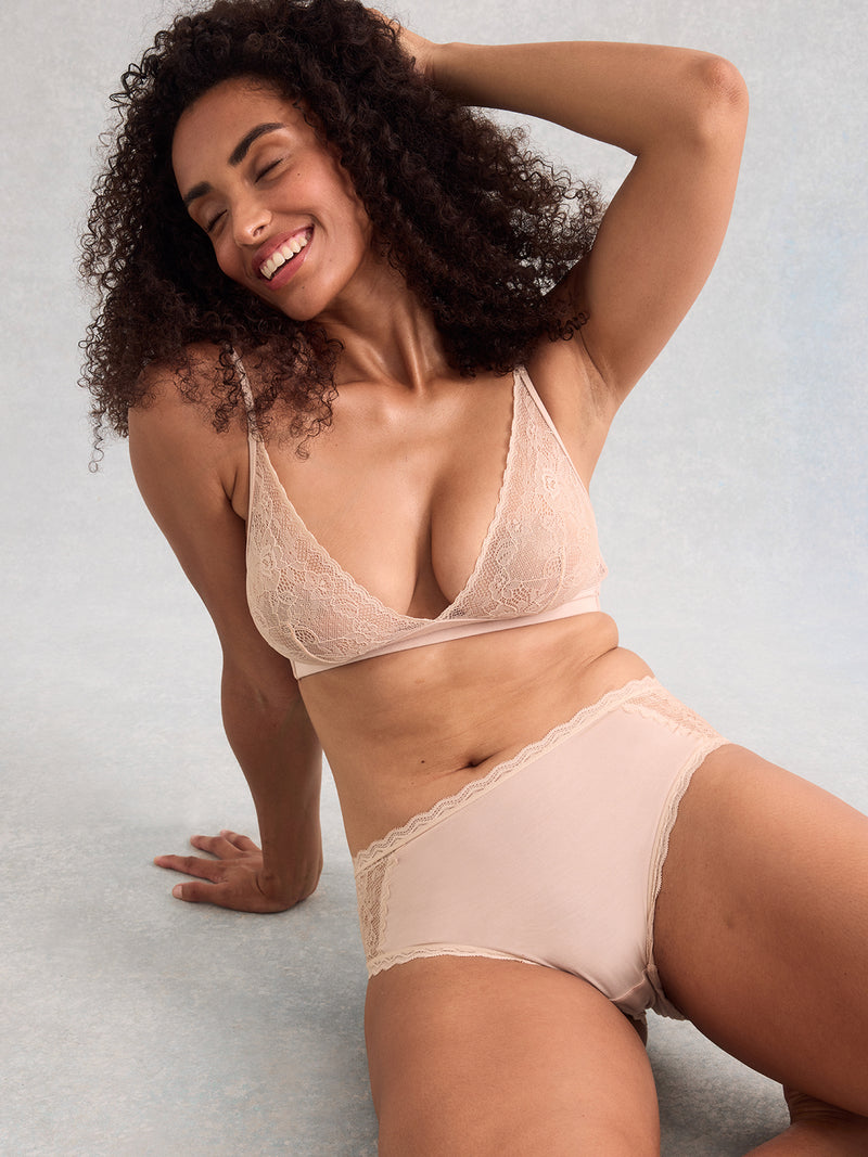 Eco Lace High Rise Brief - Sand Hop Lun Limited