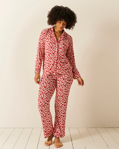 Long Pajama Set - Ace of Hearts Stripe & Stare