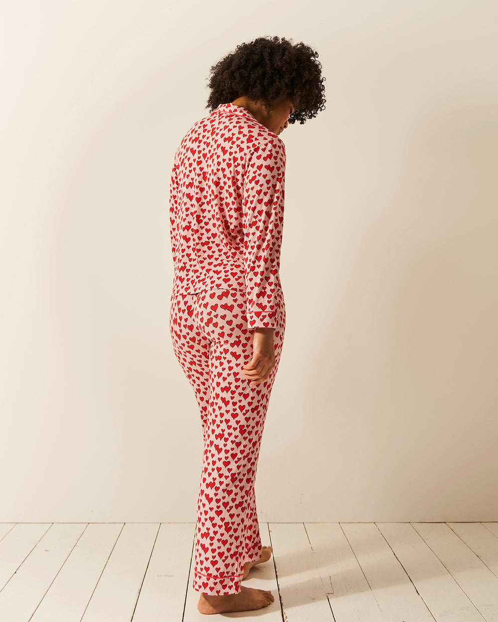 Long Pajama Set - Ace of Hearts Stripe & Stare