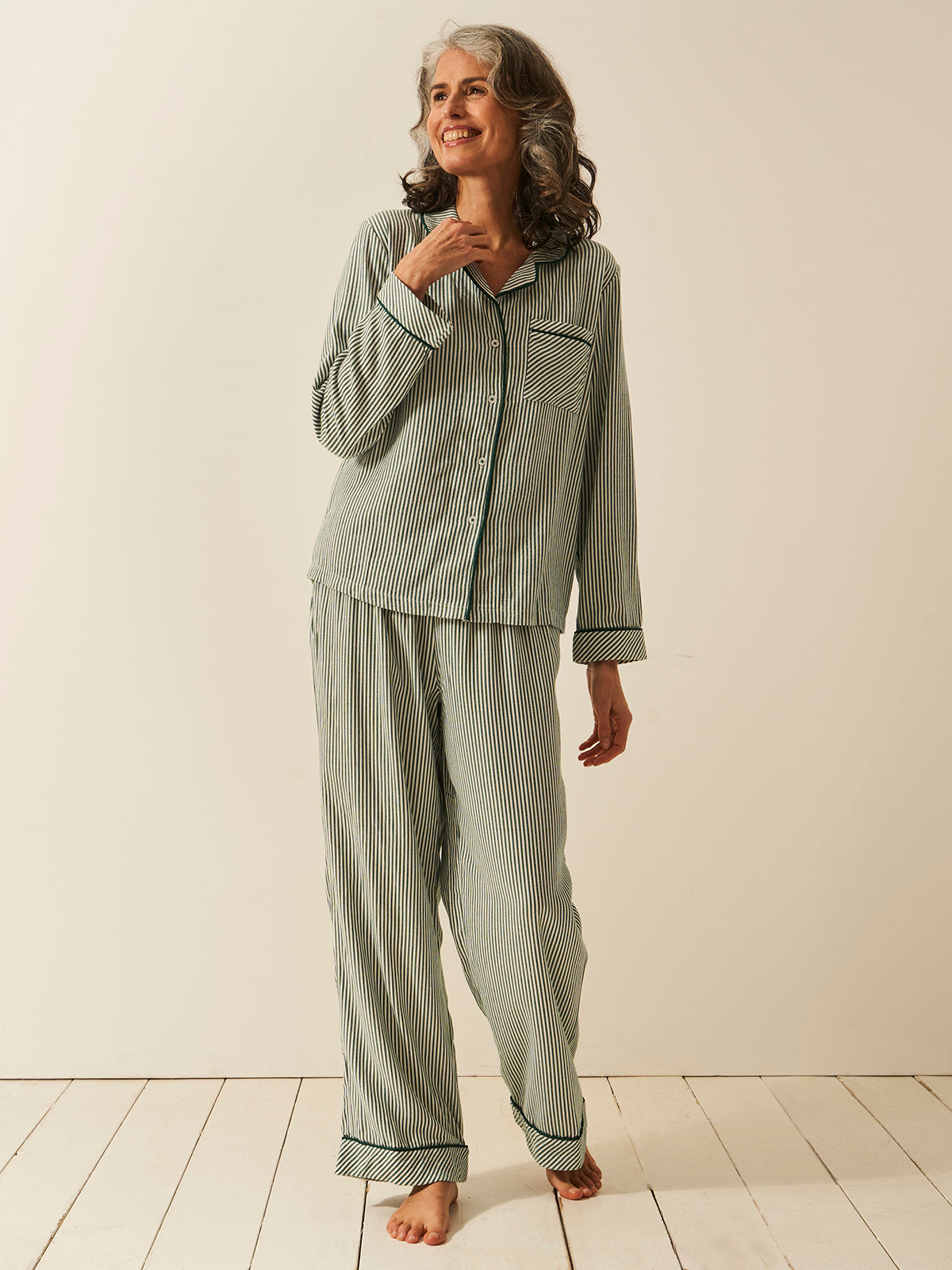 Soft Brushed Woven Pajama Bottoms - Alpine Stripe