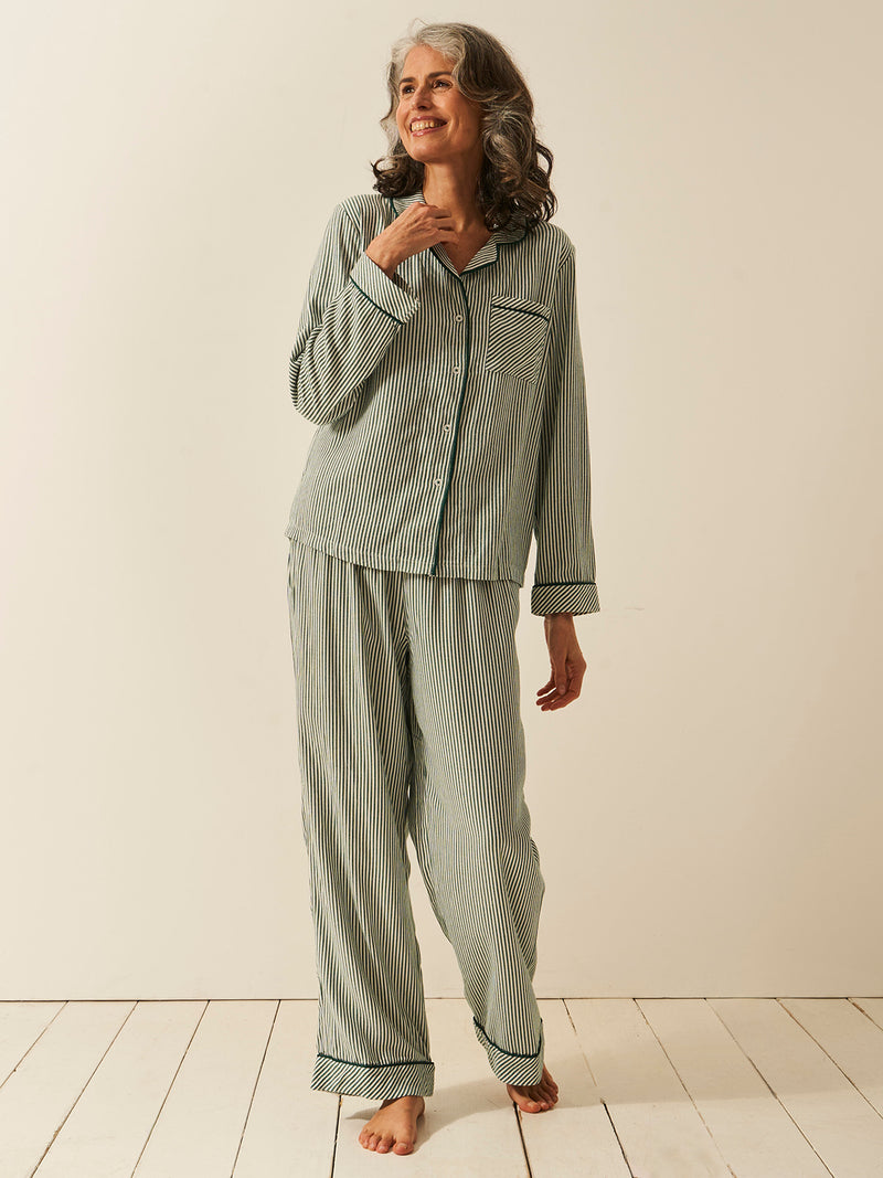 Soft Brushed Woven Pajama Bottoms - Alpine Stripe