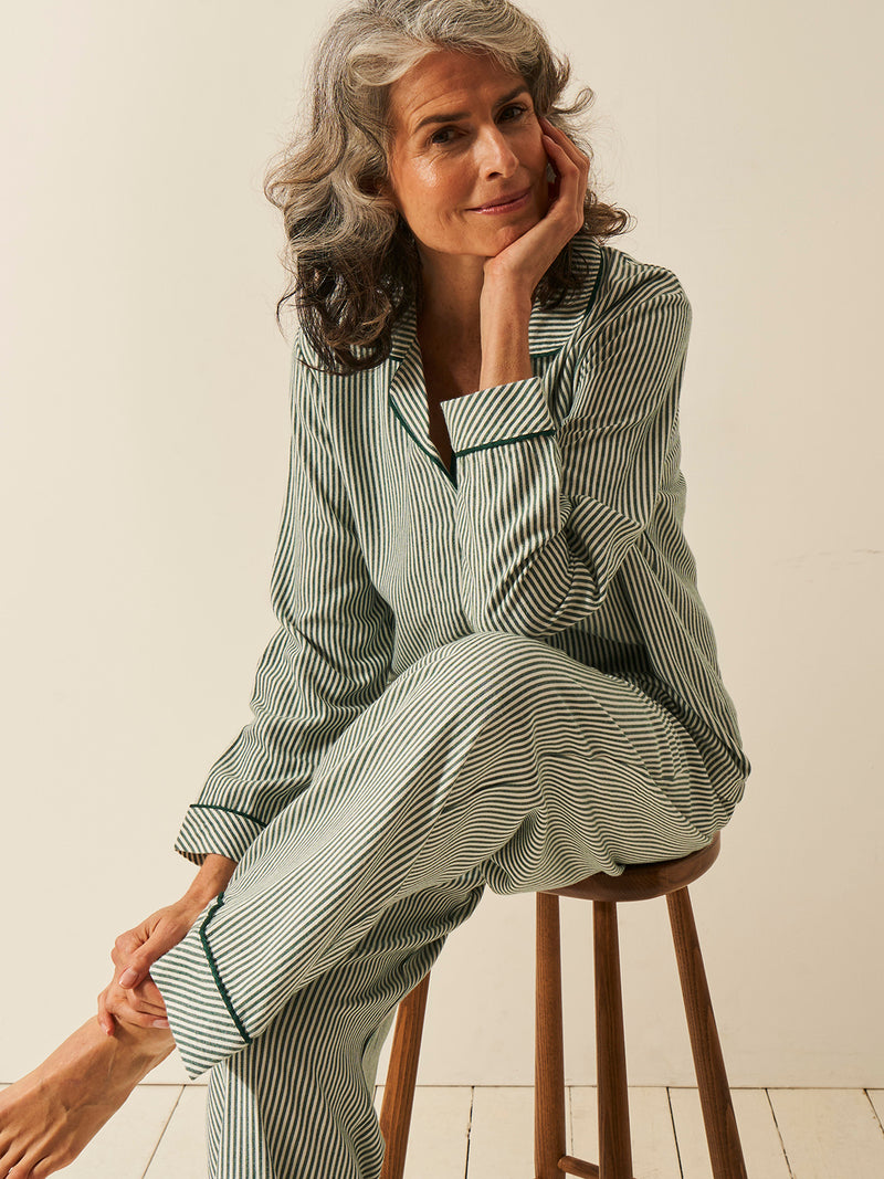 Soft Brushed Woven Pajama Bottoms - Alpine Stripe