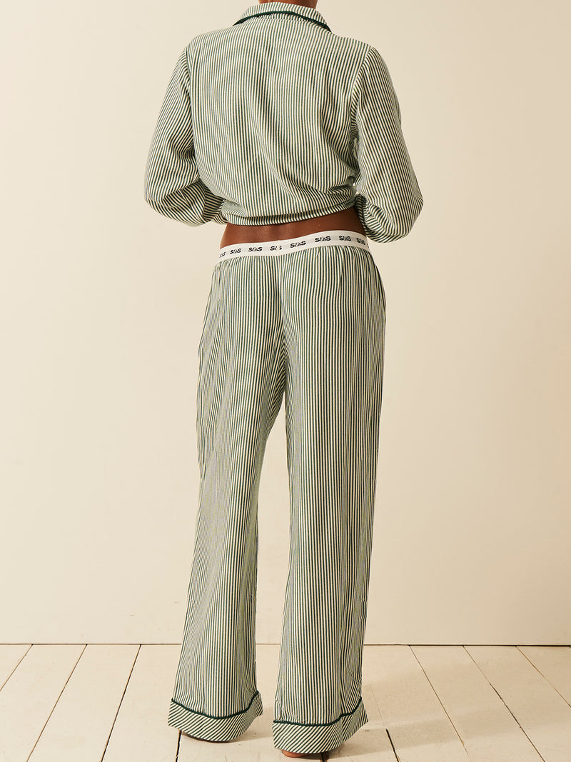 Soft Brushed Woven Pajama Bottoms - Alpine Stripe