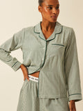 Soft Brushed Woven Pajama Top - Alpine Stripe