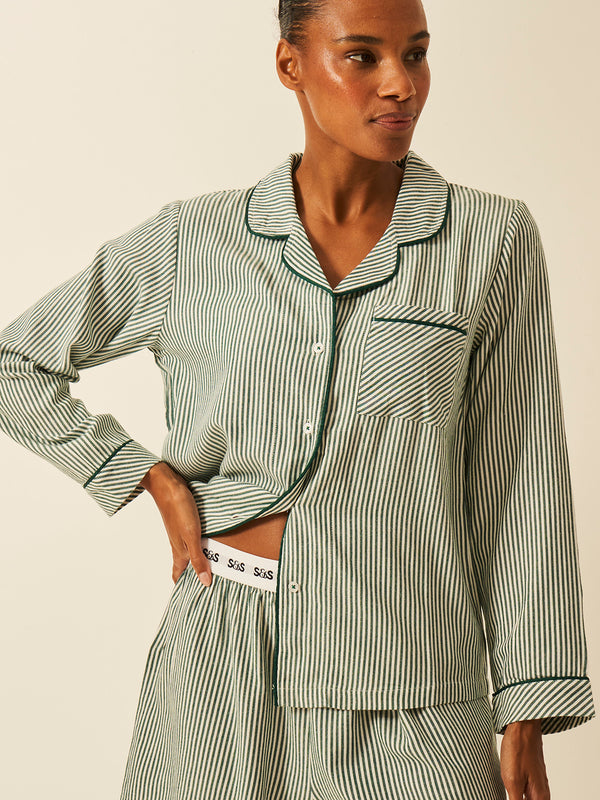 Soft Brushed Woven Pajama Top - Alpine Stripe Fast Track Sourcing FZC LLC