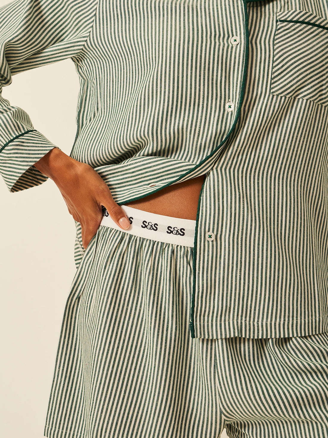 Soft Brushed Woven Pajama Shorts - Alpine Stripe