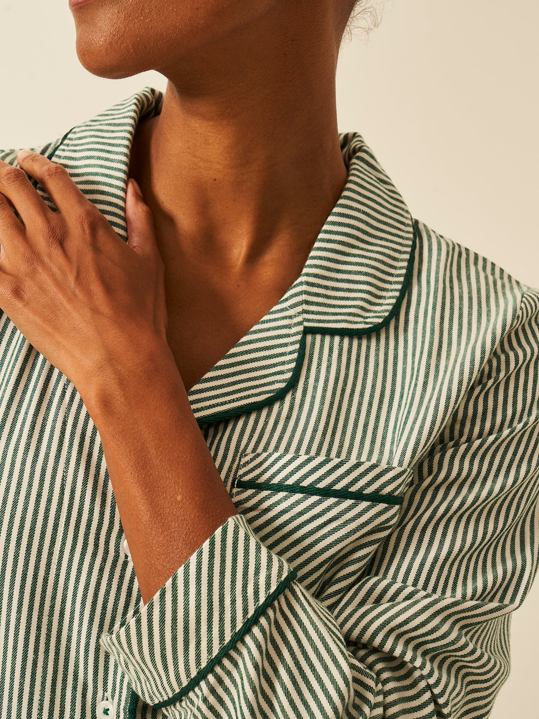 Soft Brushed Woven Pajama Top - Alpine Stripe