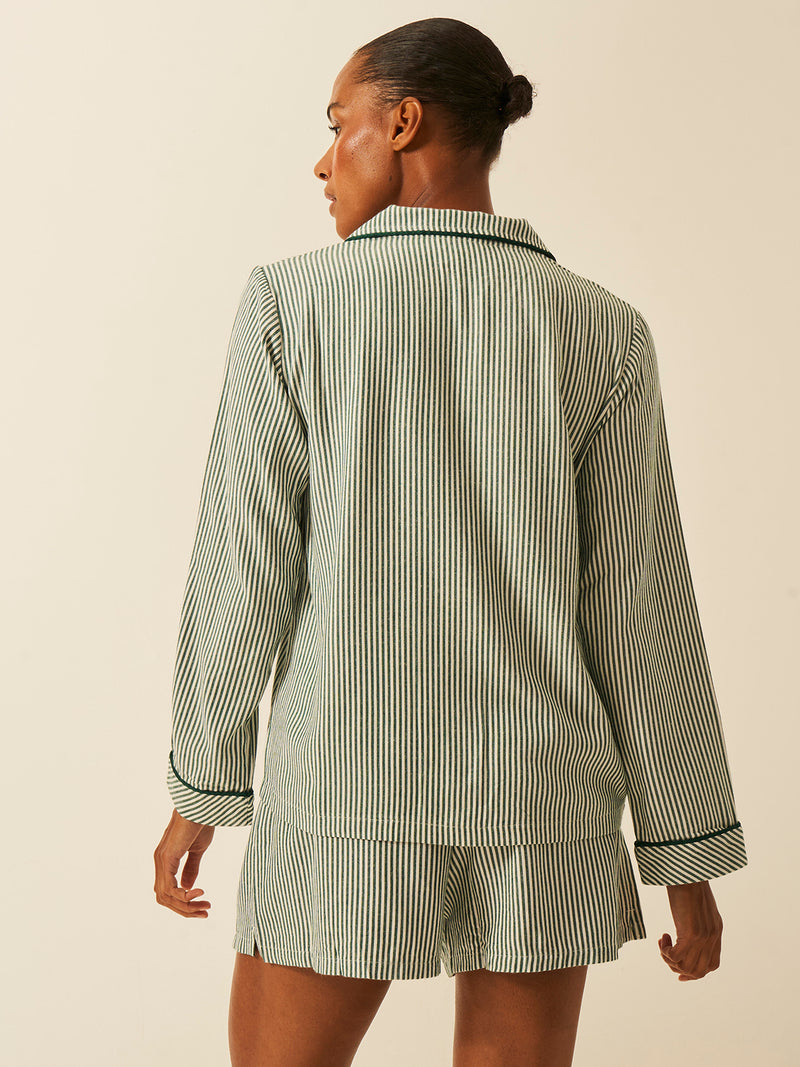 Soft Brushed Woven Pajama Top - Alpine Stripe