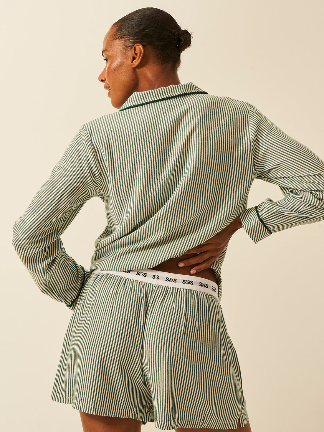 Soft Brushed Woven Pajama Shorts - Alpine Stripe