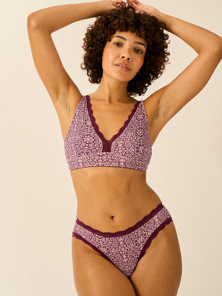 Lace Plunge Bra - Arts Floral