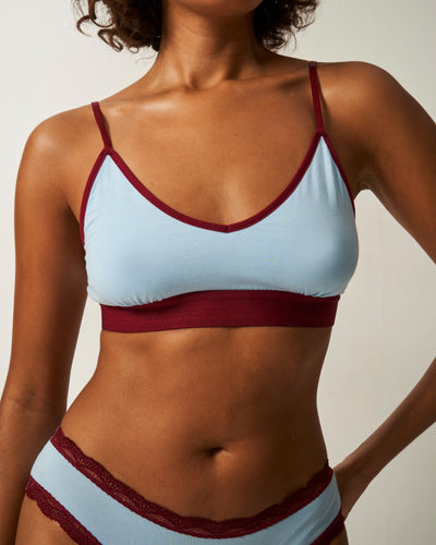 T-Shirt Bra - Aruba Blue and Rouge Stripe & Stare