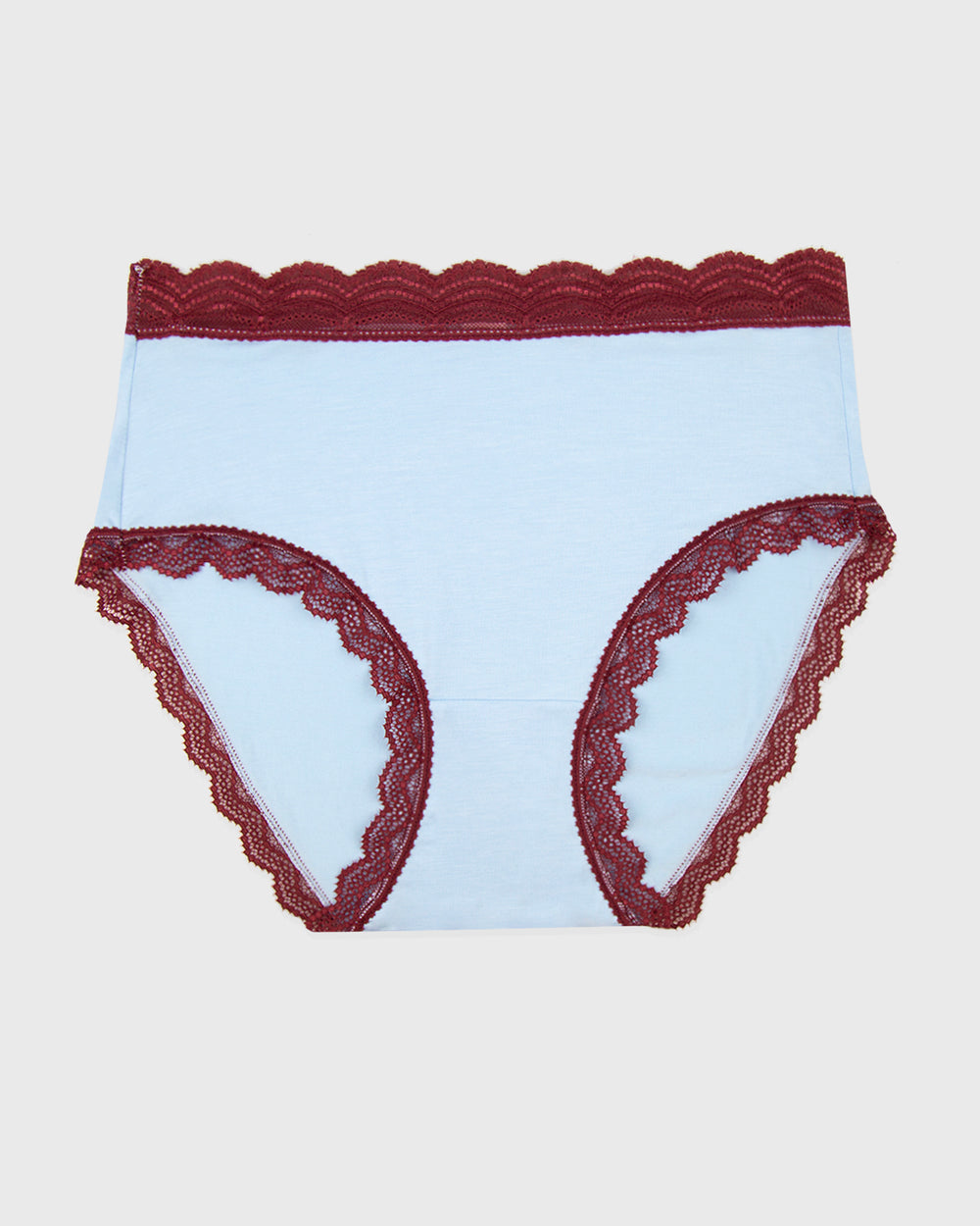 High Rise Brief - Aruba Blue and Rouge Stripe & Stare