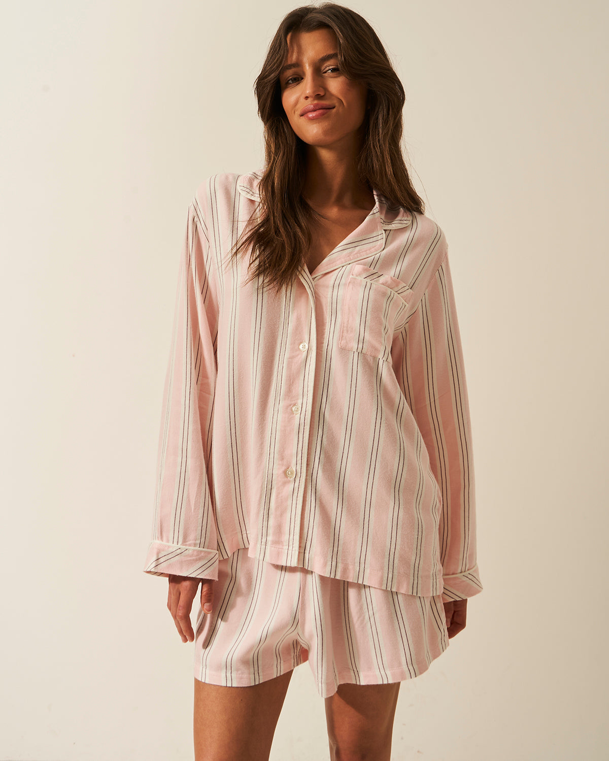 Soft Brushed Woven Pajama Shorts - Barneby Gates Pink Anjos & Lourenco