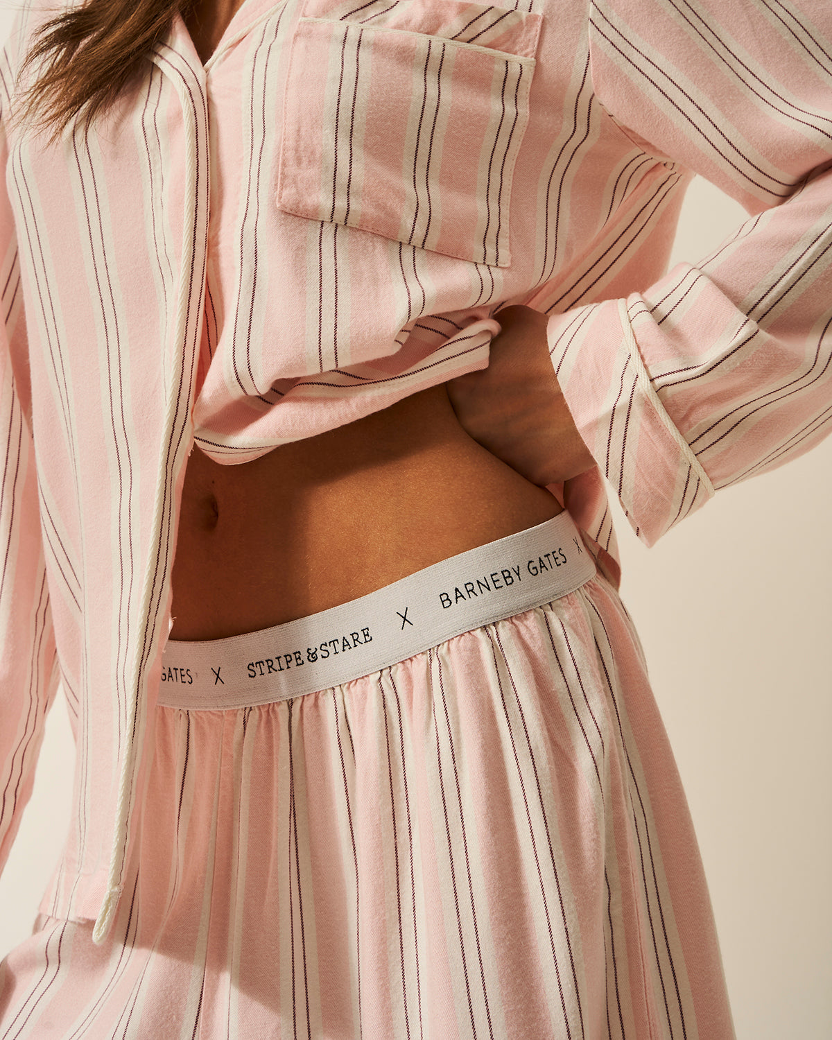 Soft Brushed Woven Pajama Shorts - Barneby Gates Pink Anjos & Lourenco
