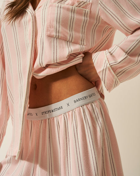 Soft Brushed Woven Pajama Shorts - Barneby Gates Pink Anjos & Lourenco