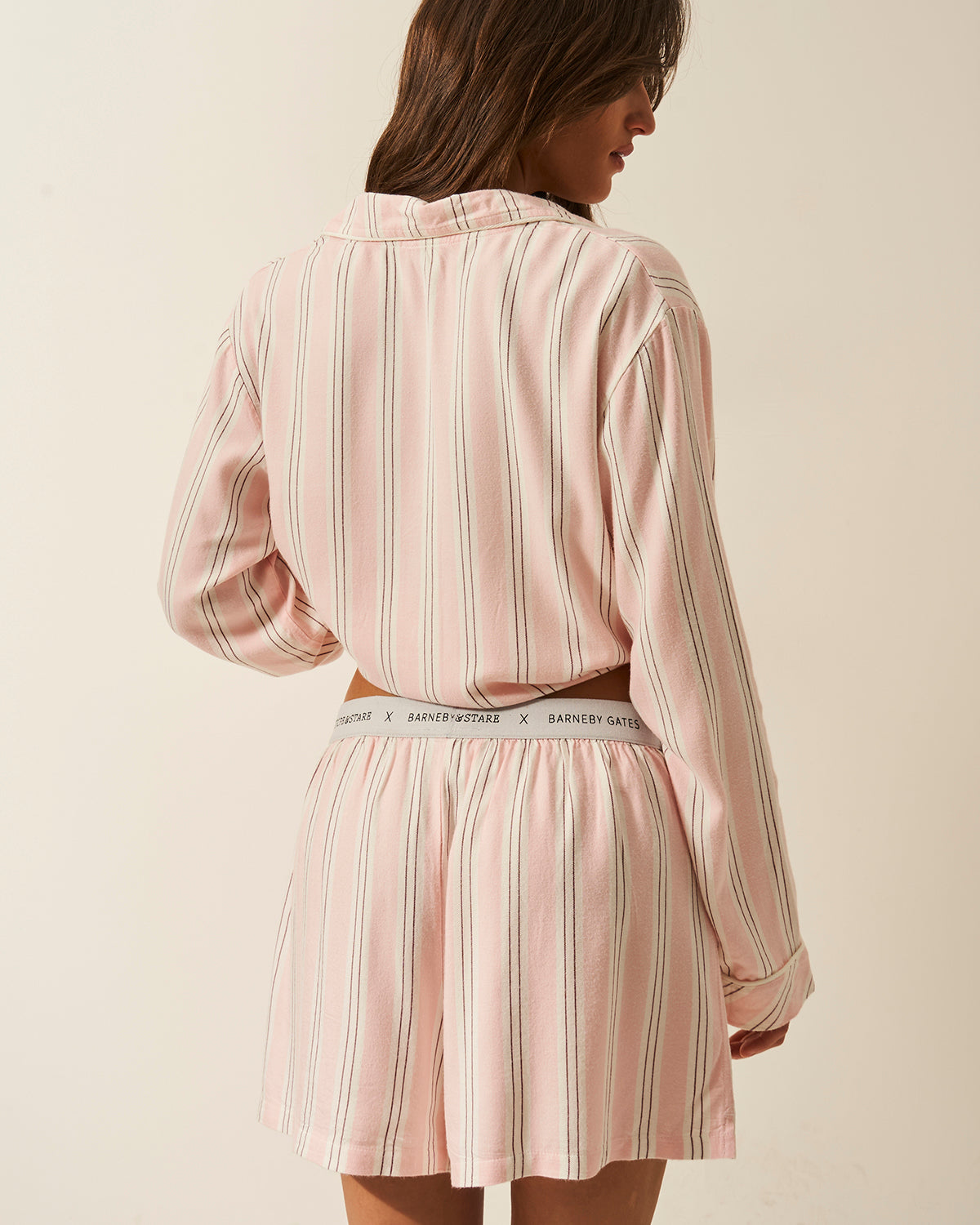 Soft Brushed Woven Pajama Shorts - Barneby Gates Pink Anjos & Lourenco