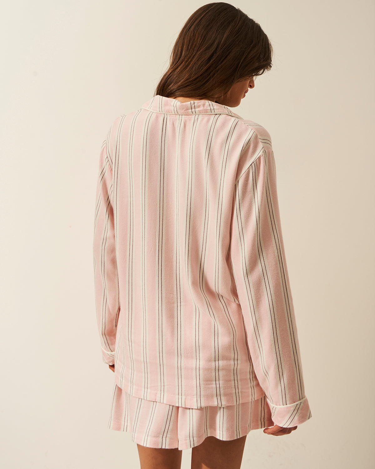 Soft Brushed Woven Pajama Top - Barneby Gates Pink Anjos & Lourenco