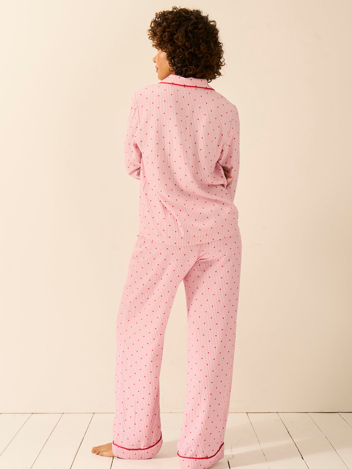 Soft Brushed Woven Pajama Bottoms - Hearts
