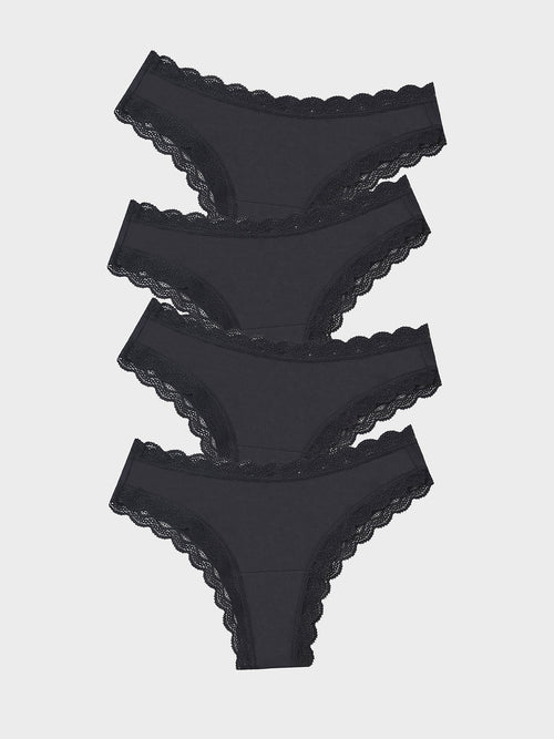 Brazilian Brief Four Pack - Black Stripe & Stare