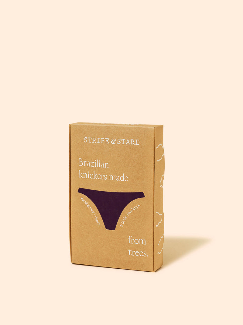 Brazilian Brief - Black Cherry & Pink Pop