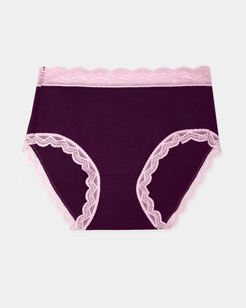 High Rise Brief - Black Cherry & Dusky Pink Wholegood Inter-United Ltd