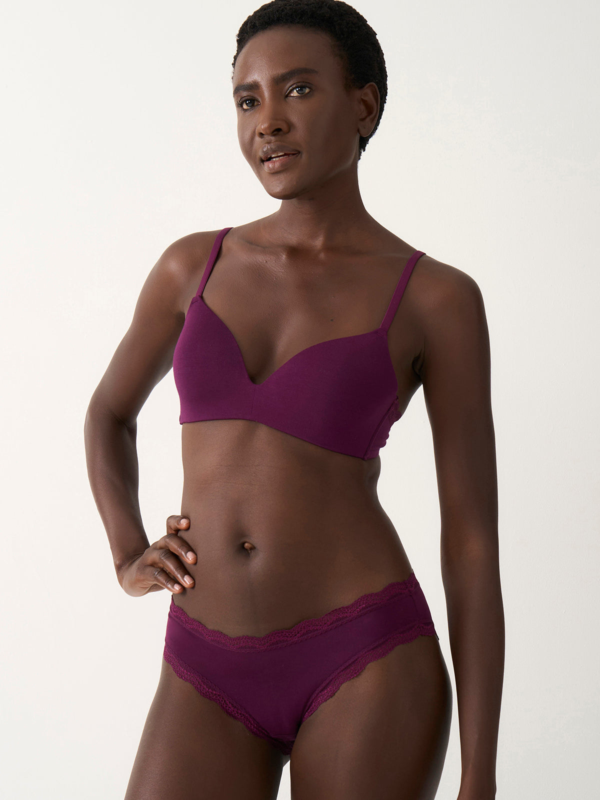 Smooth Demi Bra - Black Cherry