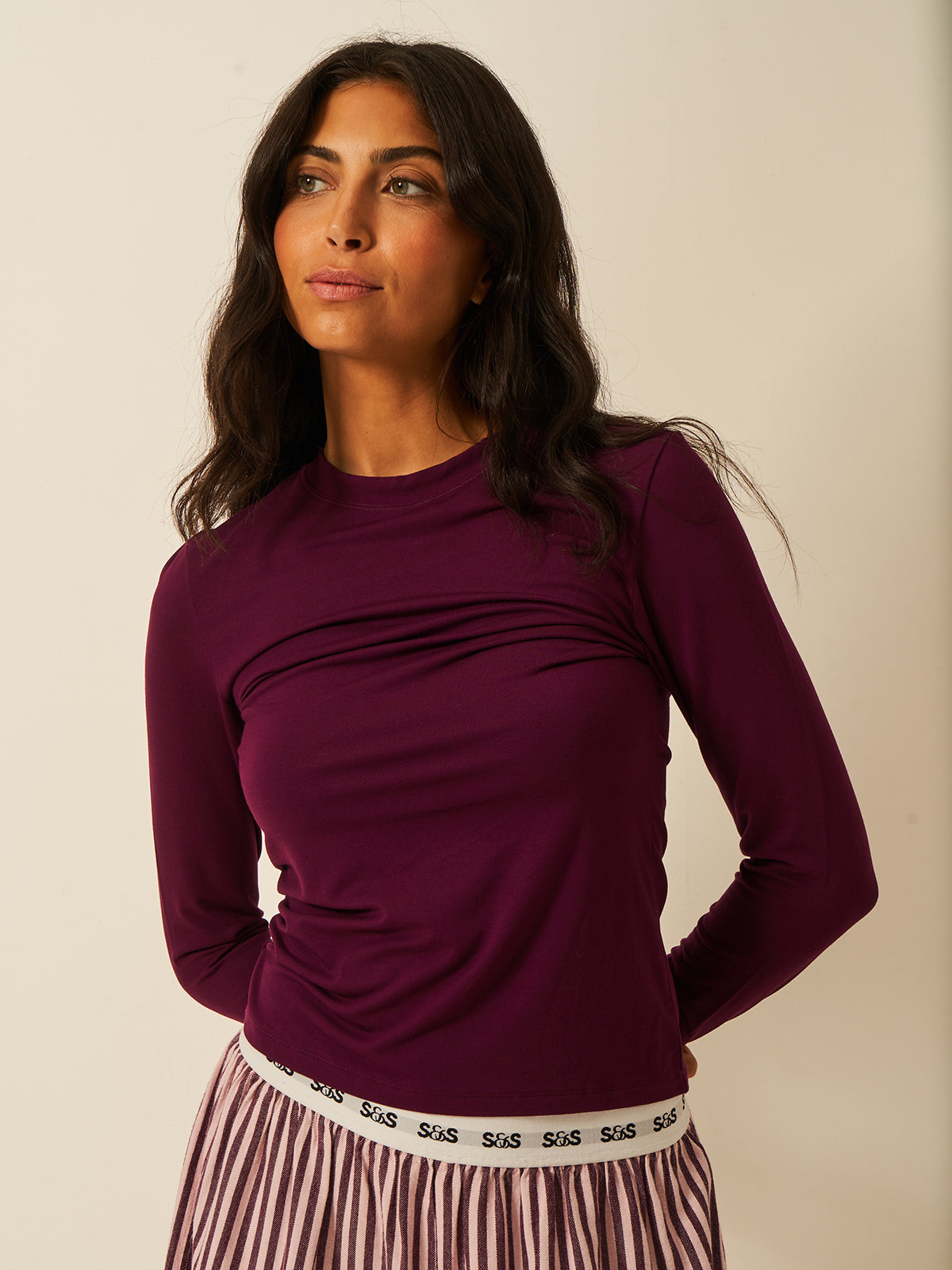 Long Sleeve Under Layer Top - Black Cherry Wholegood Inter-United Ltd