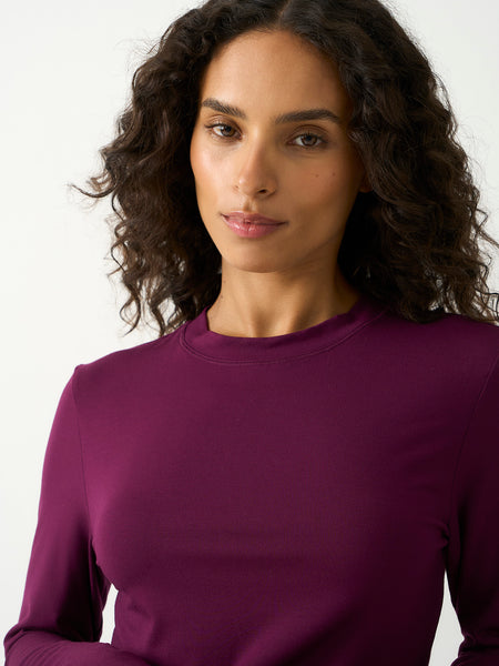Long Sleeve Under Layer Top - Black Cherry