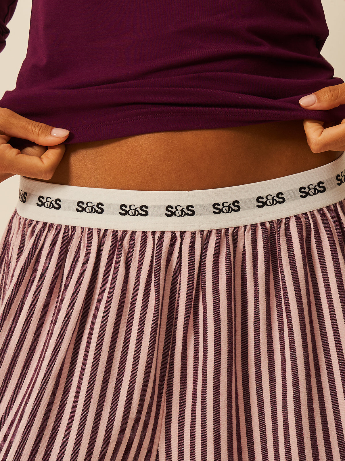 Soft Brushed Woven Pajama Shorts - Black Cherry Fast Track Sourcing FZC LLC