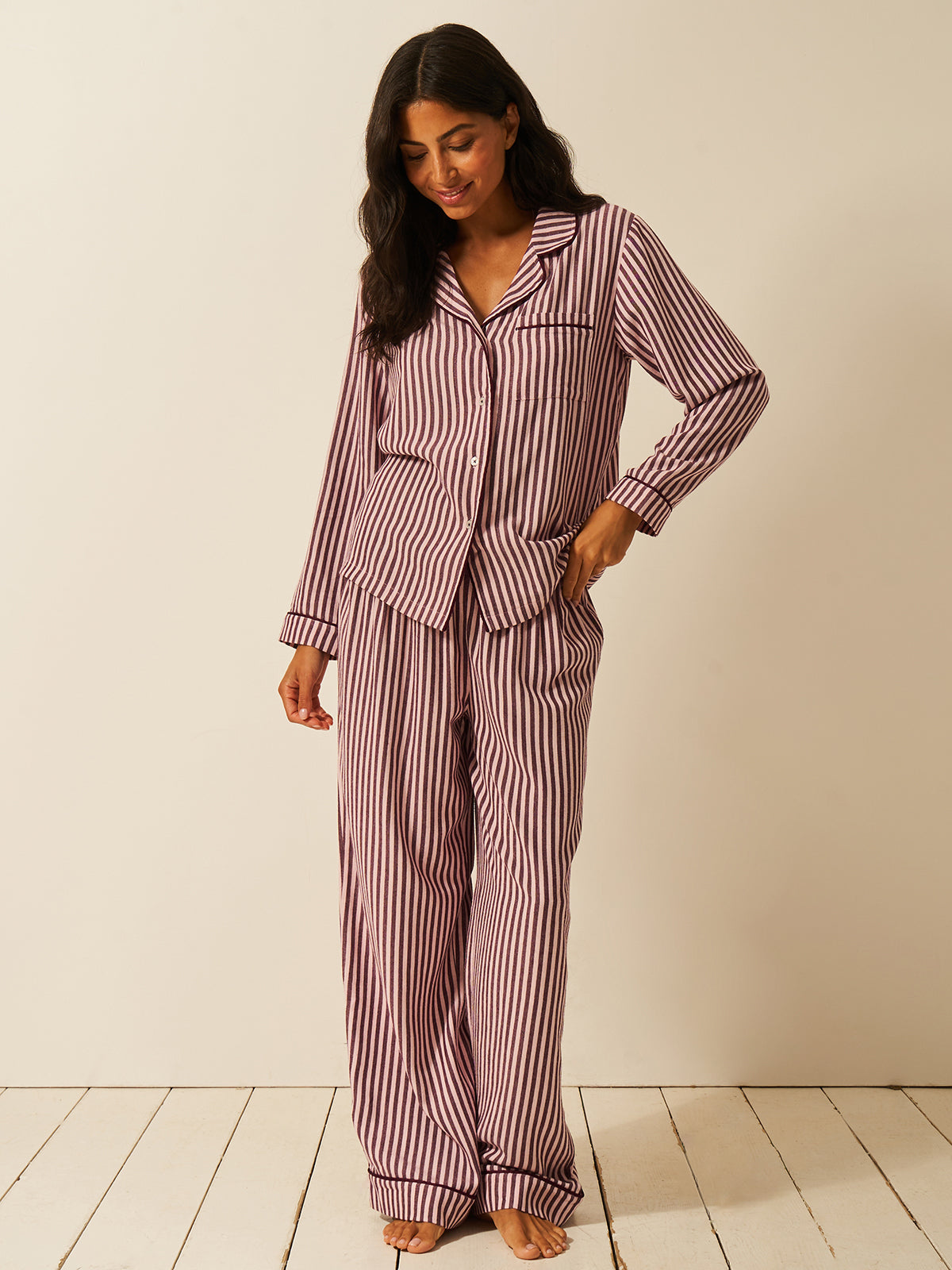 Soft Brushed Woven Pajama Bottoms - Black Cherry Fast Track Sourcing FZC LLC