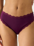Mid Rise High Leg Brief - Black Cherry